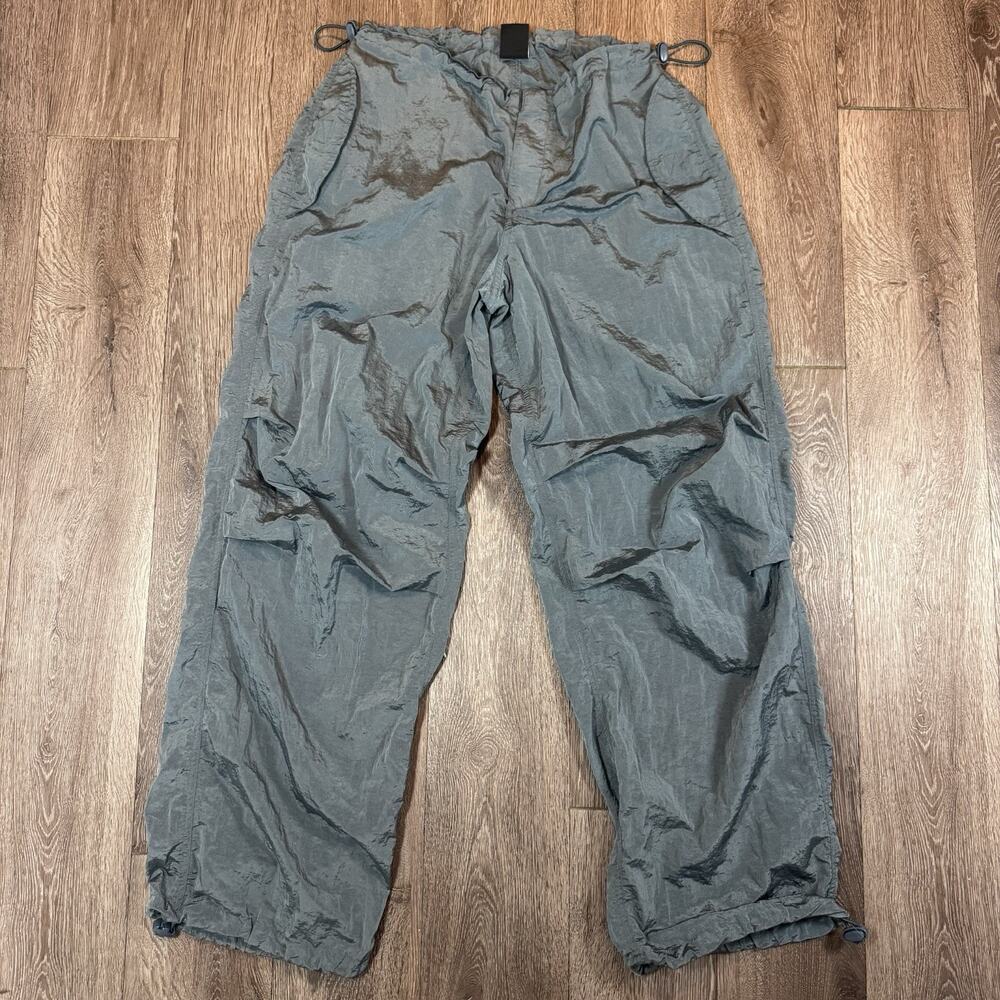Iets Frans Urban Outfitters Baggy Tech Pants Trousers Small Drawstring Shiny